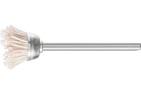 Miniatuur-komborstel TBU Ø 18 mm stift-Ø 3 mm aluminiumoxide-filamentdraad-Ø 0,50 mm korrel 320 1
