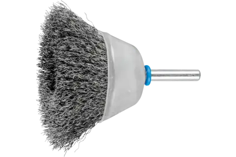 Cup brush crimped TBU dia. 50 mm shank dia. 6 mm stainless steel wire dia. 0.30 1