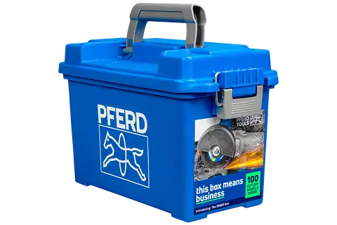 Toolbox with START Line cut-off wheels, 4-1/2″ x .045 x 7/8, START STEELOX, T1, Aluminum oxide (100) 4
