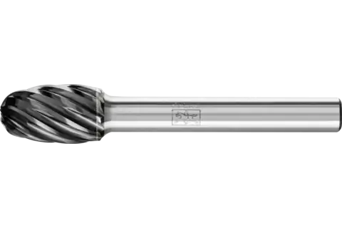 Fresa de metal duro de alto rendimiento INOX forma de gota TRE Ø 10x16 mm, mango Ø 6 mm, HICOAT acero inoxidable 1