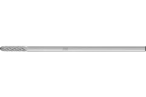 Tungsten carbide burr cylindrical with radius end WRC dia. 03x13mm shank dia. 3x75mm Z3P universal medium cross cut 1