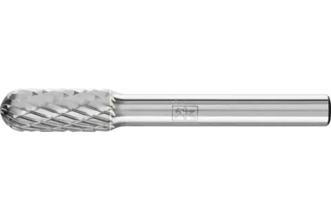 Tungsten carbide burr cylindrical with radius end WRC dia. 08x20 mm shank dia. 6 mm Z3P universal medium cross cut 1