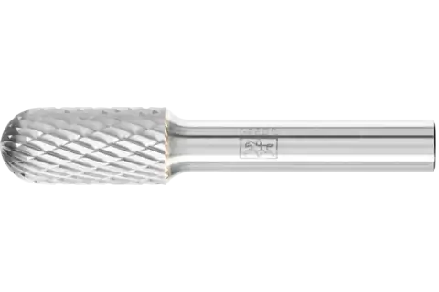 Tungsten carbide burr cylindrical with radius end WRC dia. 12x25 mm shank dia. 8 mm Z3P universal medium cross cut 1