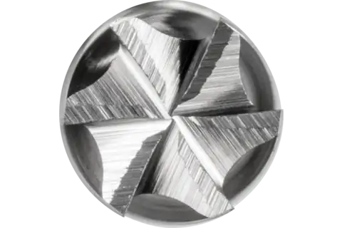 Fresa de metal duro de alto rendimiento INOX forma cilíndrica ZYAS dentado frontal Ø 03x13 mm, mango Ø 3 mm, acero inoxidable 2